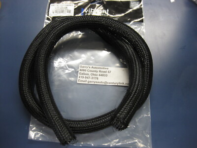 Vibrant VIB 25804 1'' Braided Flexible Split Sleeve Wire Loom Conduit 5' Black