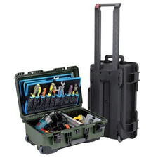 22 inches Waterproof Trolley Case Large Storage Box with Dividers/Pockets/Handle