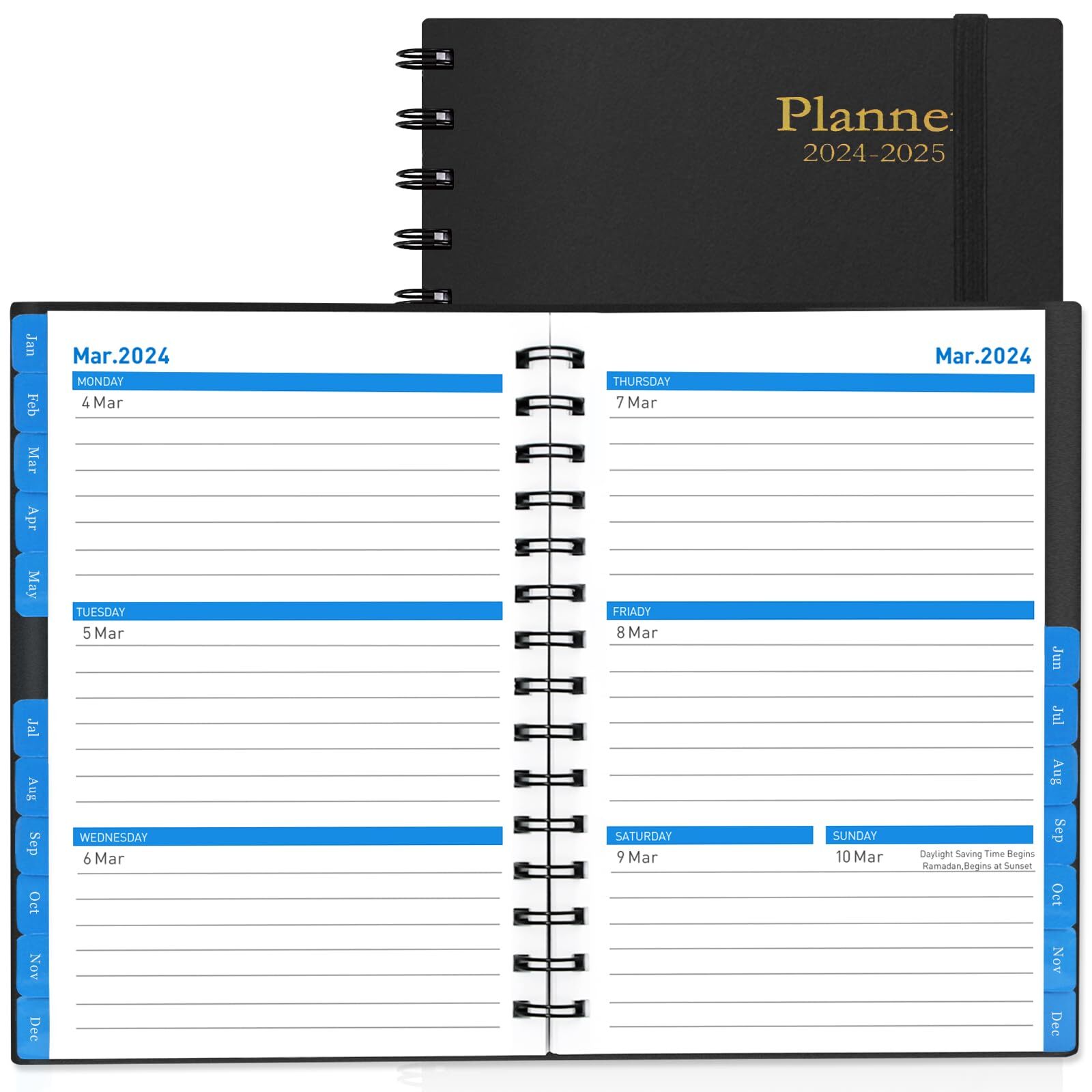 Daily Planner 2024-2025 18 Month Planner with Tabs Yearly Weekly & Monthly Pl...