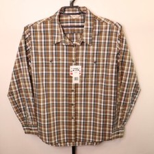NEW Wrangler Riggs Workwear Plaid Button Down Long Sleeve Shirt Size XXL Mens