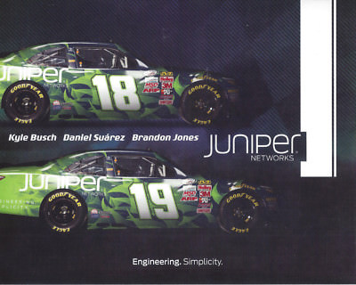 2018 KYLE BUSCH, DANIEL SUAREZ, JONES ''JUNIPER'' #18/19 NASCAR XFINITY POSTCARD