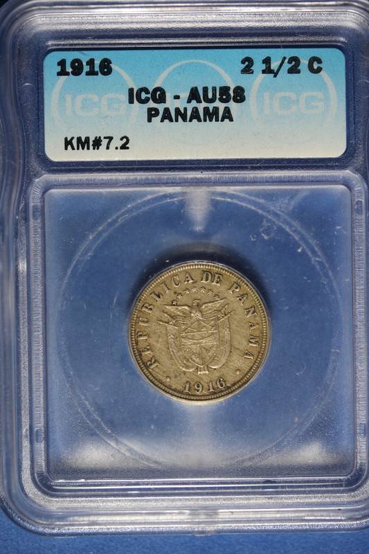1916 ICG AU58 PANAMA 2 1/2C #B49757