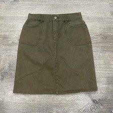 Espirit Vintage Green Denim Midi Skirt Size 1/2 - Rare - Great Condition