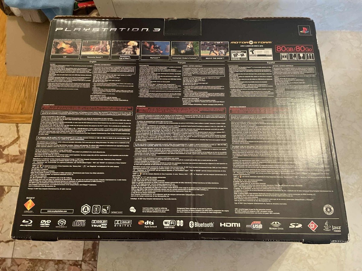 Sony PlayStation 3 PS3 MotorStorm Bundle 80GB Piano Black Console