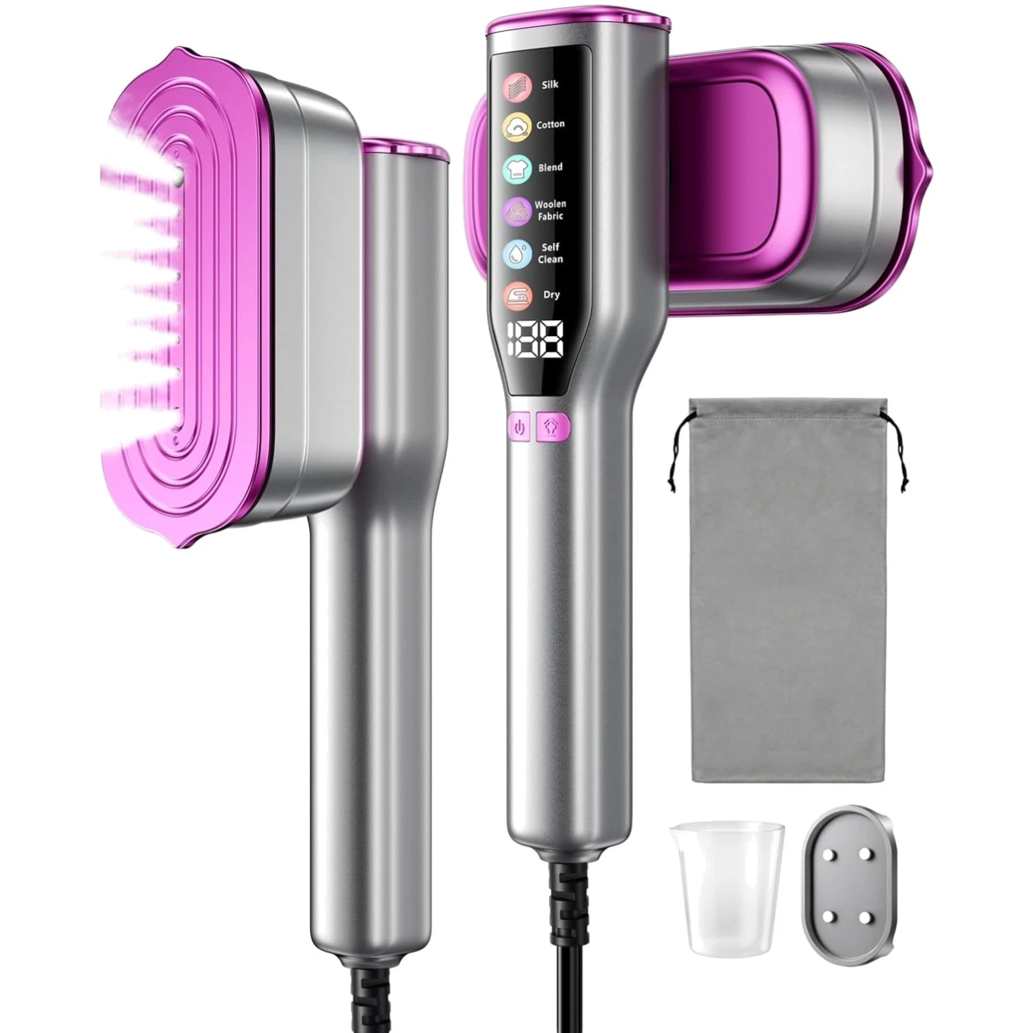 2-in-1 Steamer & Iron, 10s Heat-up, LED Display, 6 Modes, 130ml Large Tank, S...