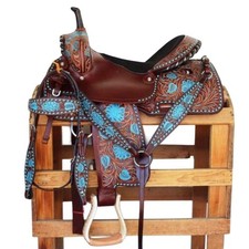 Leather Western Barrel Racing Handmade Horse Saddle Racer Equestrian Trail Tack