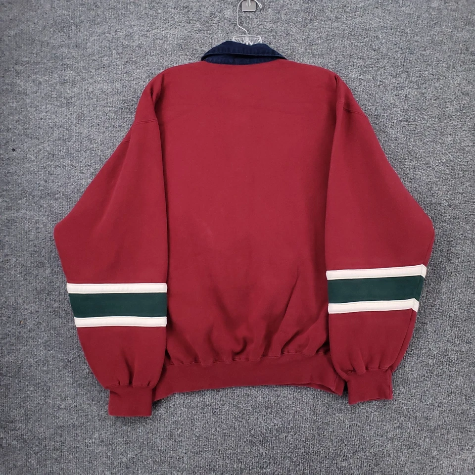 Sudadera DE COLECCIÓN Izod Para Hombres M Mediana Roja Polo Golf Polar Bordado Logo Años 90 Foto 2 de 4