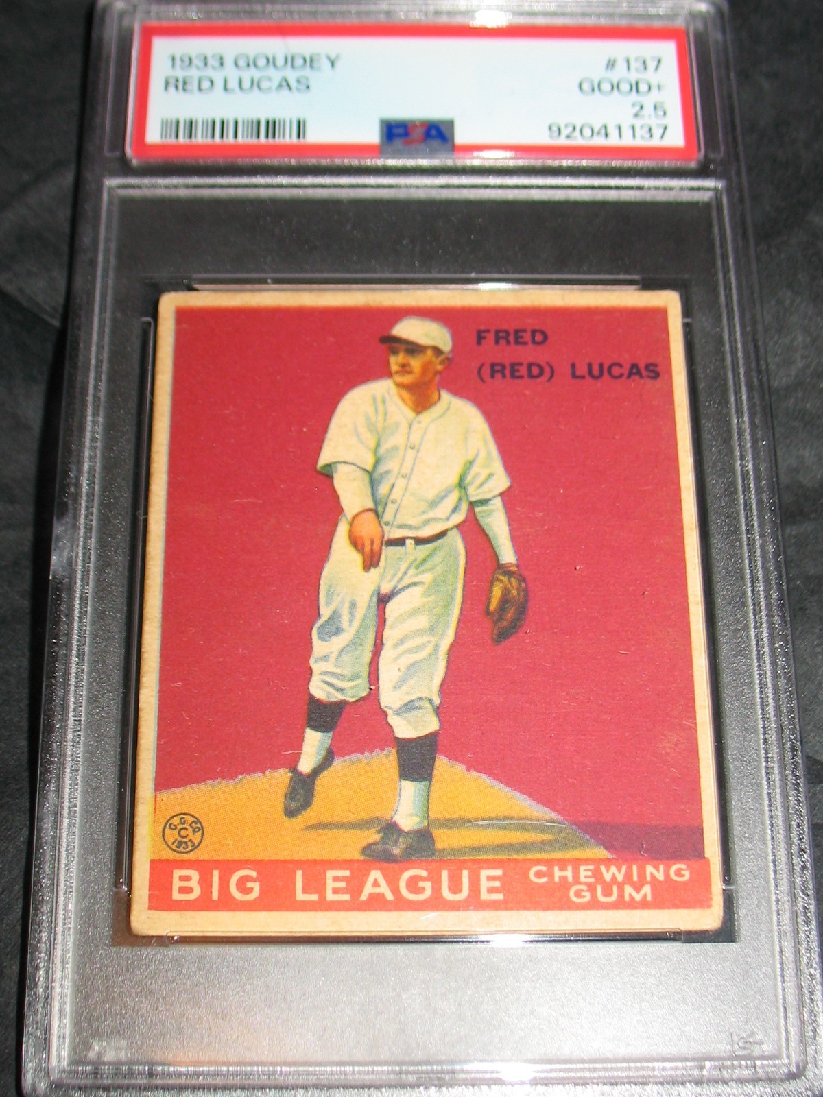 1933 Goudey #137 Red Lucas PSA 2.5 Good+ ~Cincinnati Reds