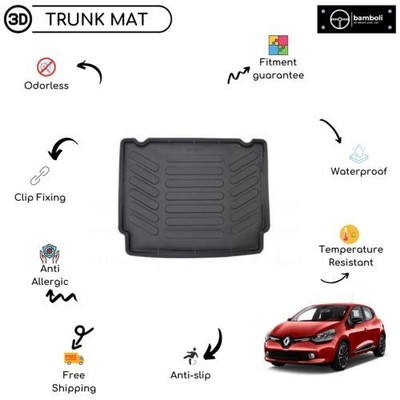 Vehicle Specific Rubber Trunk Mat Fits For Renault Clio 4 SW Lower 2012-2019