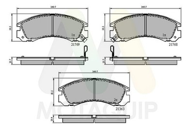 MOTAQUIP Bremsbelagsatz Scheibenbremse LVXL721 für PEUGEOT 4007 HDi 16V CITROËN
