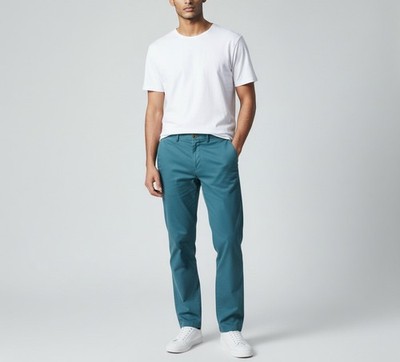 Massimo Dutti Slim Fit Hose Herren US 30 Chino Plissiert Reißverschluss Fly