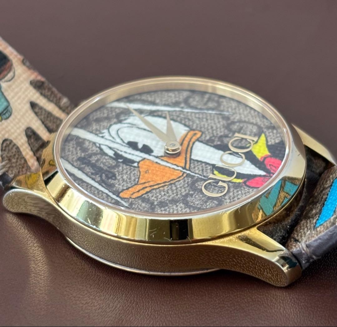 Disney × Gucci ドナルドダック　コラボ　腕時計 GUCCI x Disney Donald Duck Limited Quartz Watch Unisex 38mm w/Box
