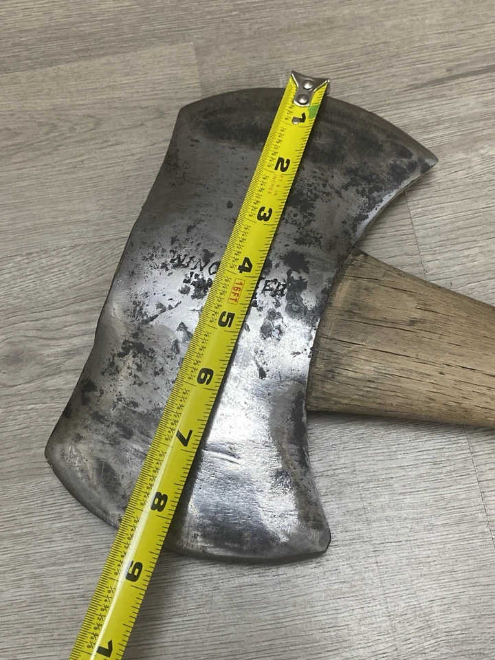 Antigua HACHA "WINCHESTER" HACHA DE DOBLE BROCA Aserradero Leñador Marca Hecha en EE. UU. Foto 3 de 4