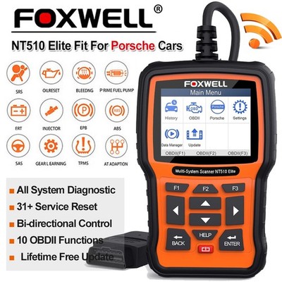 Foxwell NT510 Elite For Porsche Bidirectional Scanner OBD2 All System Reset Tool