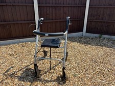 Z-Tec Folding Rollator Mobility Walker 4 Wheels with Seat Silver