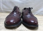 Vintage 1950s Florsheim Burgundy Leather Wingtip Brogue Oxford Shoes Size 10C — photo 1