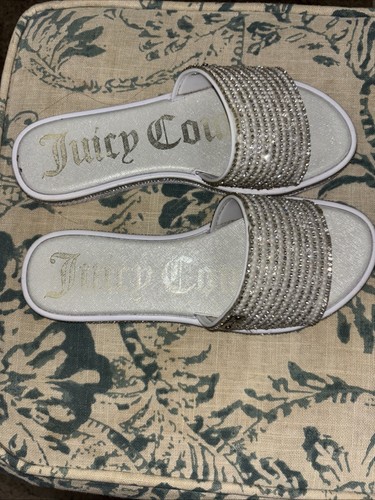 Juicy Couture YRIE Pearl & Rhinestone Slide Sandals Size 7.5 - Picture 5 of 8