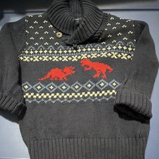 The Children's Place Boys Knit Pullover Sweater Dinosaurs Fair Isle