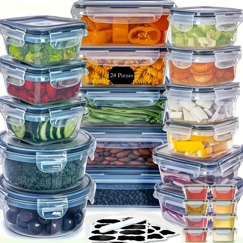48pcs luxury food storage container set of high quality - sealed design, BPA fre