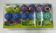 Pickle O Joe Pickleball Balls 18 Pack 40-Hole Outdoor Balls Multicolor