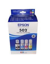 New Sealed Epson 502 EcoTank Ink Combo Pack 4 Bottles   Genuine OEM