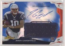 2014 Topps Finest Jumbo Relics Blue Refractor 20/99 Jimmy Garoppolo Auto rg2