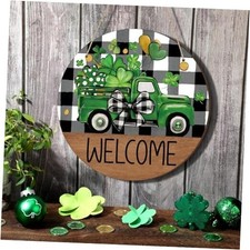 St. Patrick's Day Welcome Wooden Sign Shamrock Door Decor St Patrick's Day