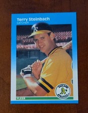 1987 Fleer Baseball Terry Steinbach Rookie Card #405  NM - MT. rookie card picture