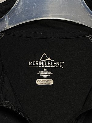 Paradox Shirt Men M Black 1/4 Zip Freshguard Merino Blend Dri Release Performanc