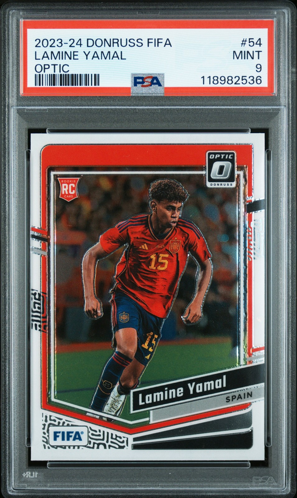 2023-24 PANINI DONRUSS FIFA OPTIC #54 LAMINE YAMAL PSA 9