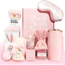 Luxury Gift Basket for Women: Flanne Blanket & Spa Essentials for Birthdays