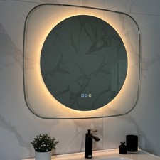 LUVODI Anti-fog LED Bathroom Mirror Clear Glass Frame Makeup Mirror Shatterproof