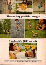Nestlé's QUIK Chocolate Milk Vintage 1963 Magazine Ad Retro Kids Energy