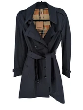 Burberry Trench Coat Chelsea UK 6 USA 4 IT 38 Heritage Mid Length Midnight Navy