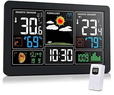  Home Weather Stations Wireless Indoor Outdoor Thermometer, Portable Digital 