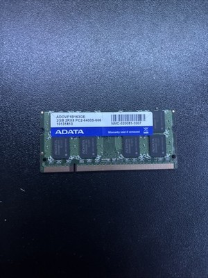 ADATA 2GB 200 Pin PC2-5300 CL5 DDR2-667 2Rx8 1.8V SODIMM RAM Memory AD2667002GMS