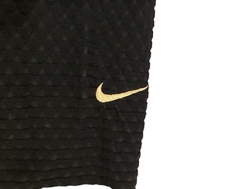 NWT-Nike Womens Size XL Fleece Gold Swoosh Hoodie Sweatshirt Black (B19) - Picture 4 of 5