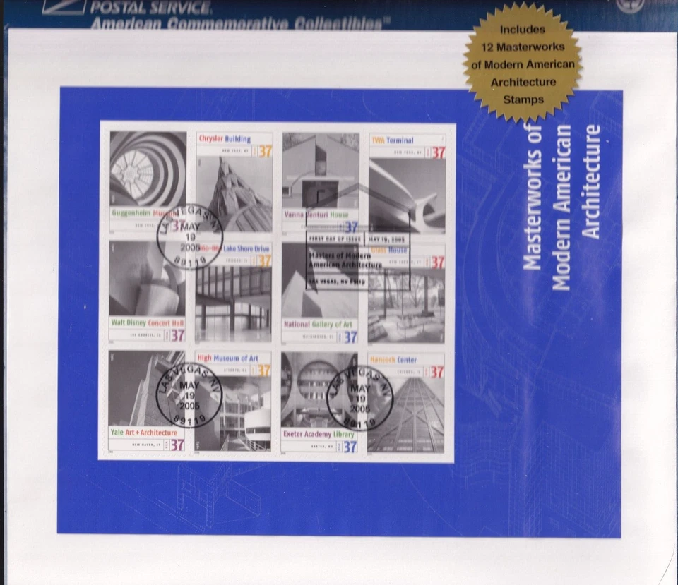 Scott #3910 Masterworks of American Architecture Sheet of 12 Stamps & FDC Sealed - Image 4 of 4