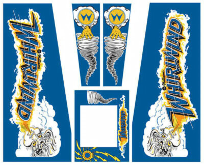 Whirlwind Pinball Machine CABINET Decal Set