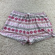 Colsie Womens Size Large Pajama Lounge Shorts Holiday Christmas Pink