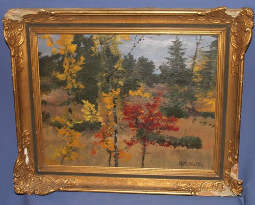 1952 Post impressionist oil painting landscape signed - Picture 3 of 12