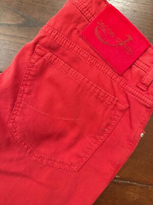 Jacob Cohen, red cotton + elastane pants size W33 - new!