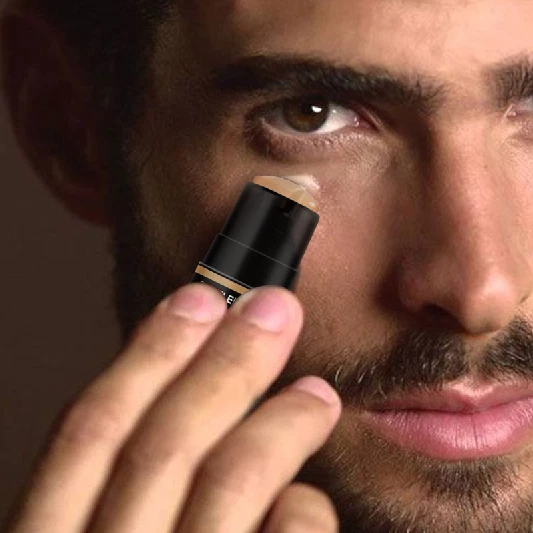 Mens Makeup Concealer Stick & Brush to Camouflage Blemishes, Acne on Facial Skin - Image 2 of 4