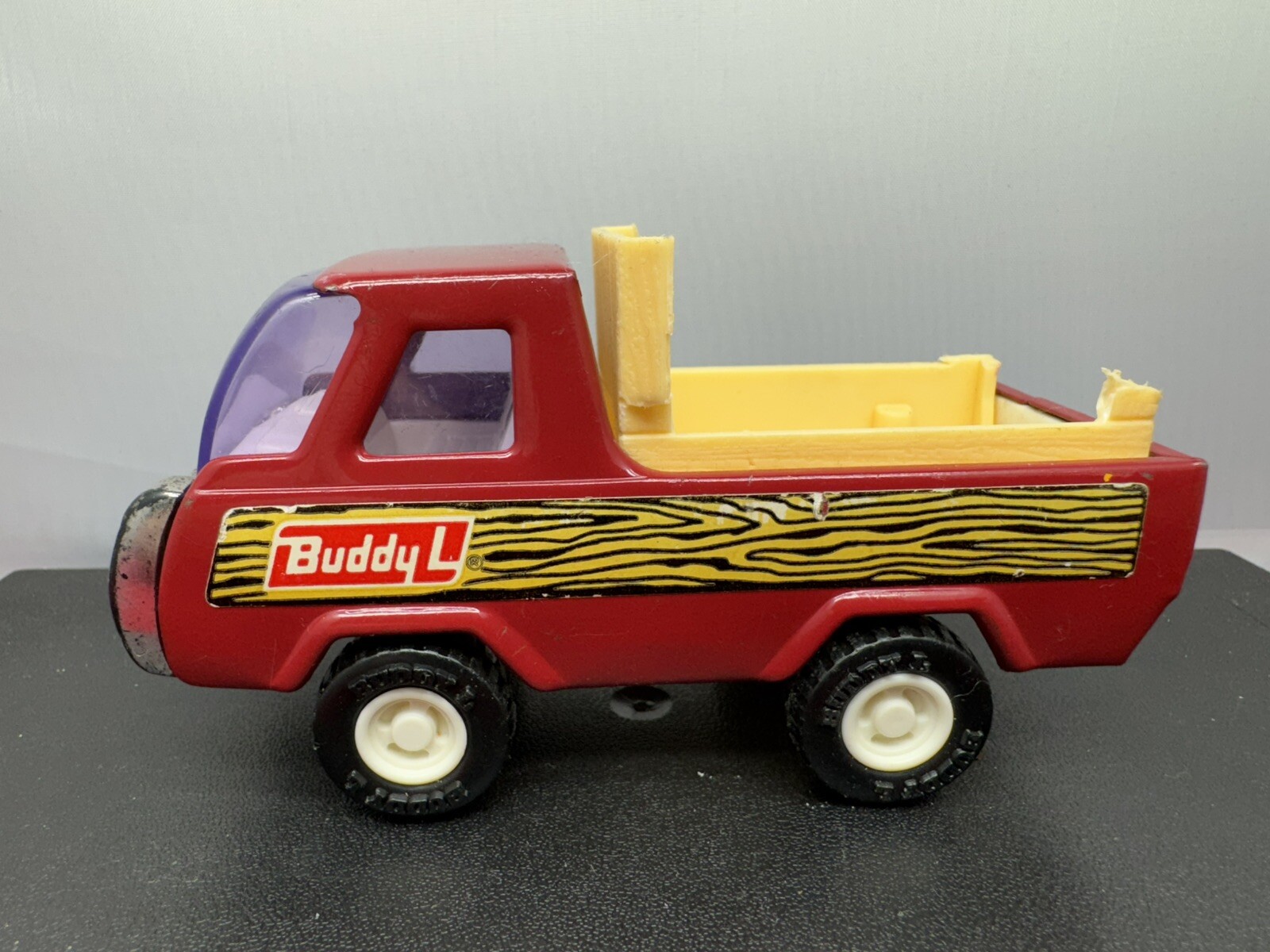 Vintage 1976 Buddy L Steel Horse Rack Truck Toy Red White Missing Parts