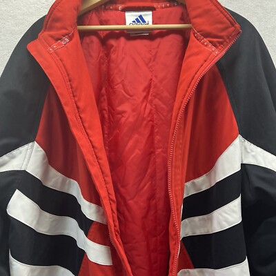 Rare 90s Adidas Predator Soccer Quarter Zip Jacket Size Large Red