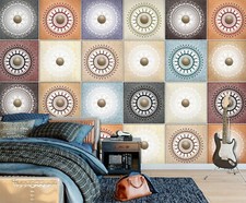 3D Circle Pattern G6457 Wallpaper Wall Murals Removable Self-adhesive Honey
