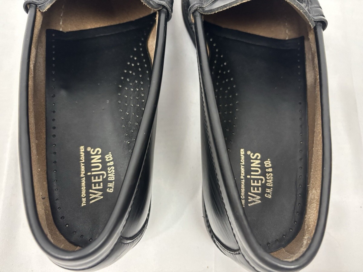 G.H. BASS & Co Driving Loafers Wheldon Bit Mens‎ 8.5 Black Leather Moccasin G.H. BASS MENS WEEJUNS Lincoln Bit Loafer Shoe Black Slip On  main image 2