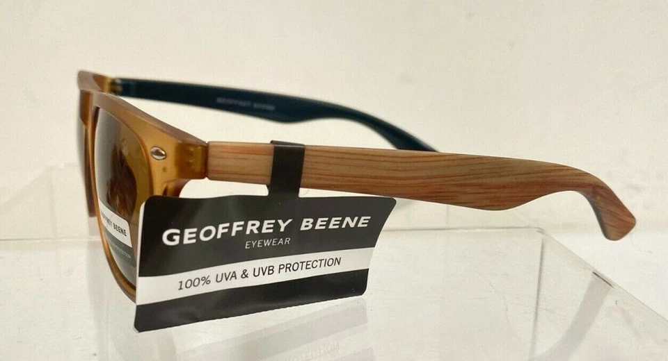 Gafas de sol Geoffrey Beene marrón grano madera para hombre 100 % protección UVA UVB NUEVAS CON ETIQUETAS Foto 2 de 4
