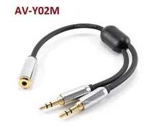 6 inch 3.5mm Stereo Mobile-Type Female to 2-Male Audio Headphone Y-Splitter