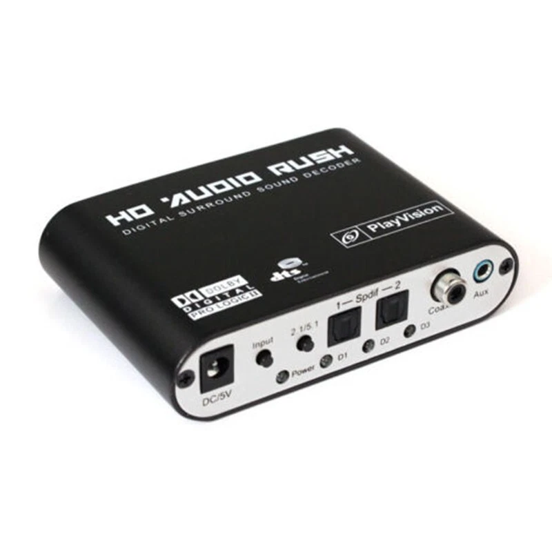 AC3/DTS Digital Optical Audio To 5.1 Channel Stereo Analog 6 RCA Converter 120dB - Image 2 of 4